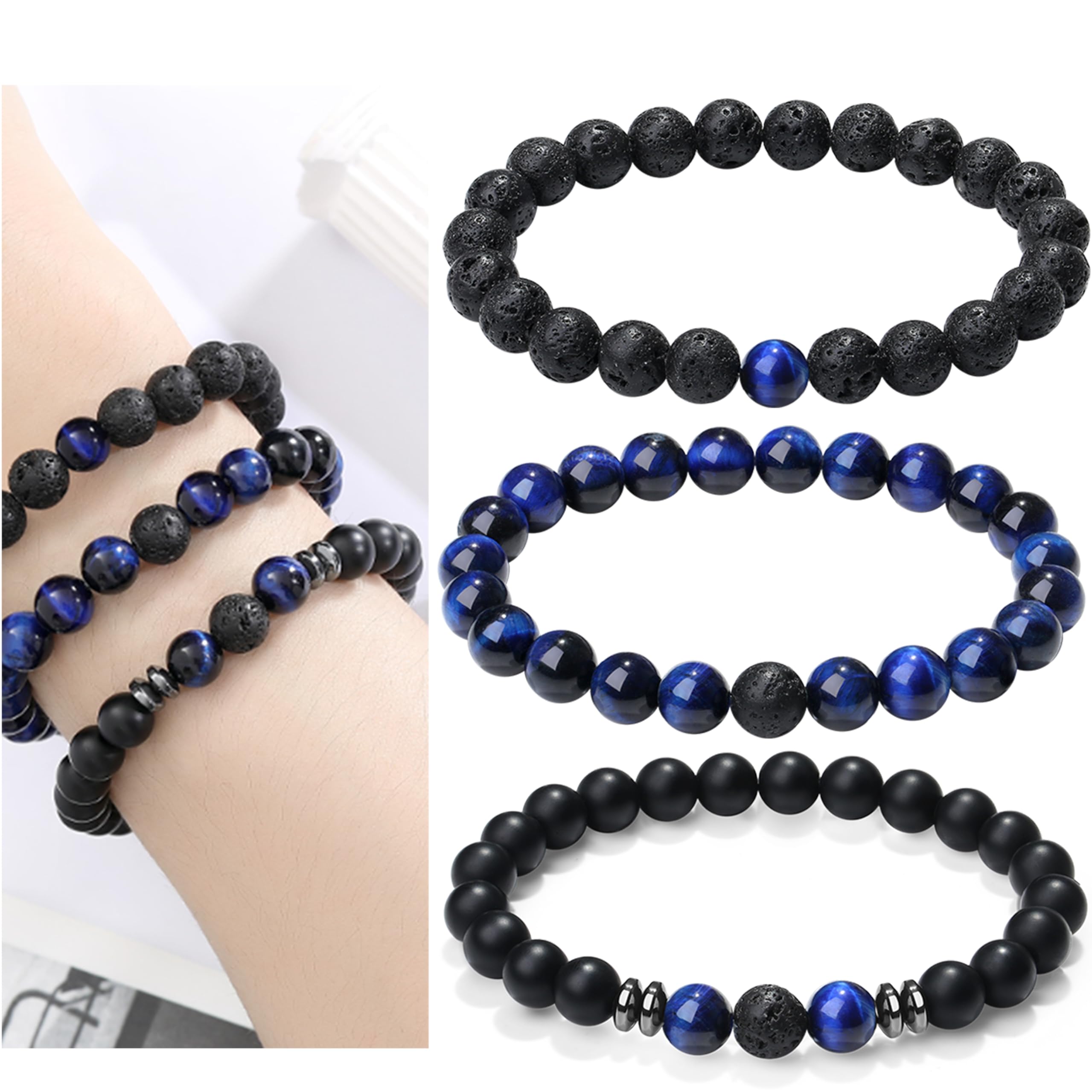 XIANNVXI matte black agate bracelet showcases understated casual elegance
