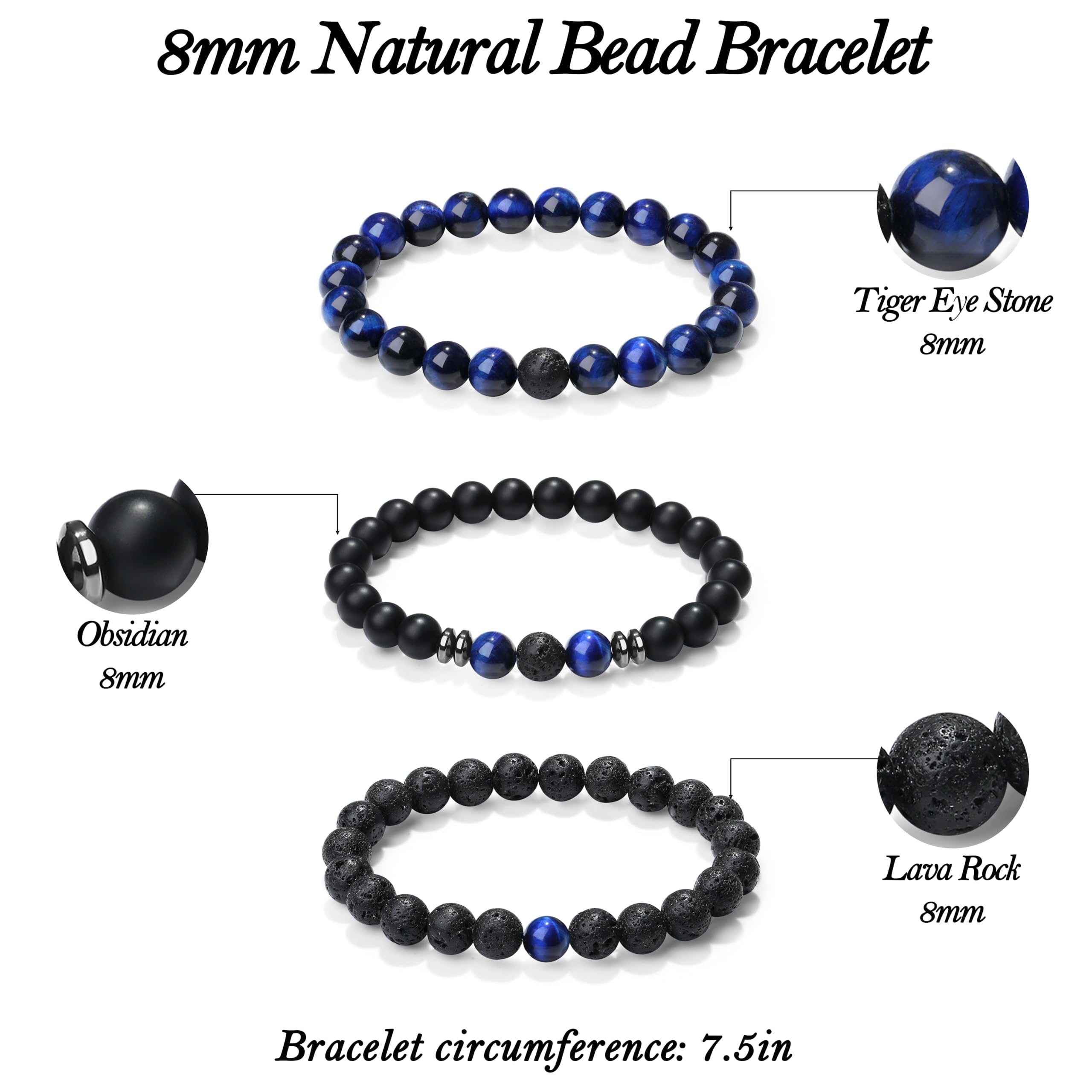 XIANNVXI men's beaded bracelet set highlighting wearability for many outfits