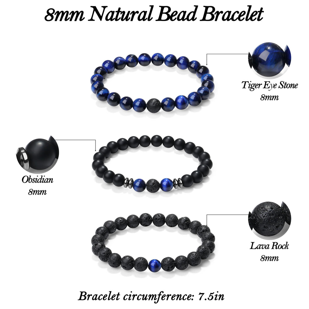 XIANNVXI men's beaded bracelet set highlighting wearability for many outfits