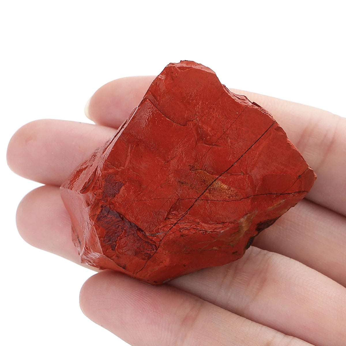 XIANNVXI Red Jasper large raw crystal viewed from above for decor and grounding energy