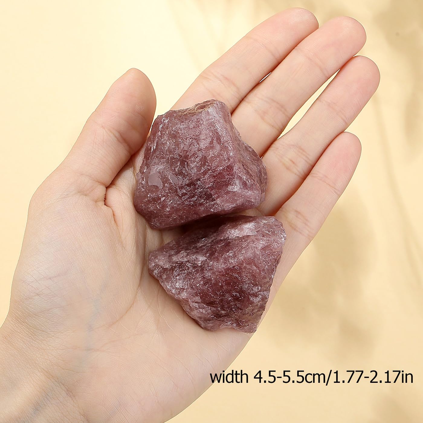 XIANNVXI Strawberry Quartz closeup swirls show natural texture for meditation.