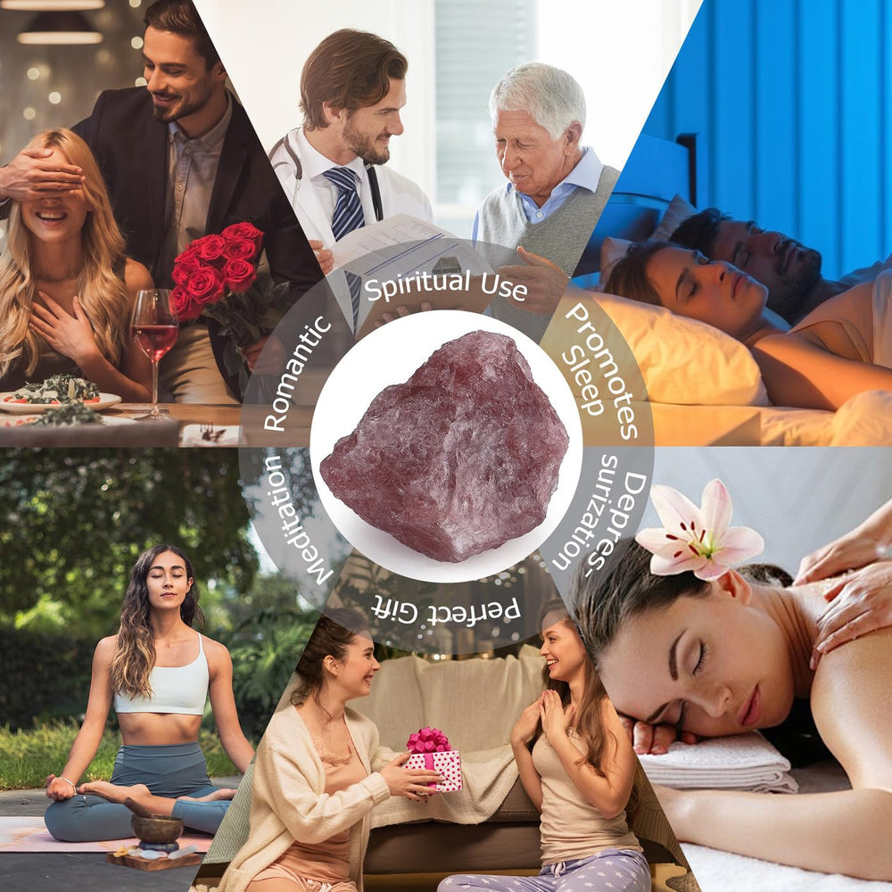 XIANNVXI Strawberry Quartz in-hand display suggests thoughtful decor and positive energy.