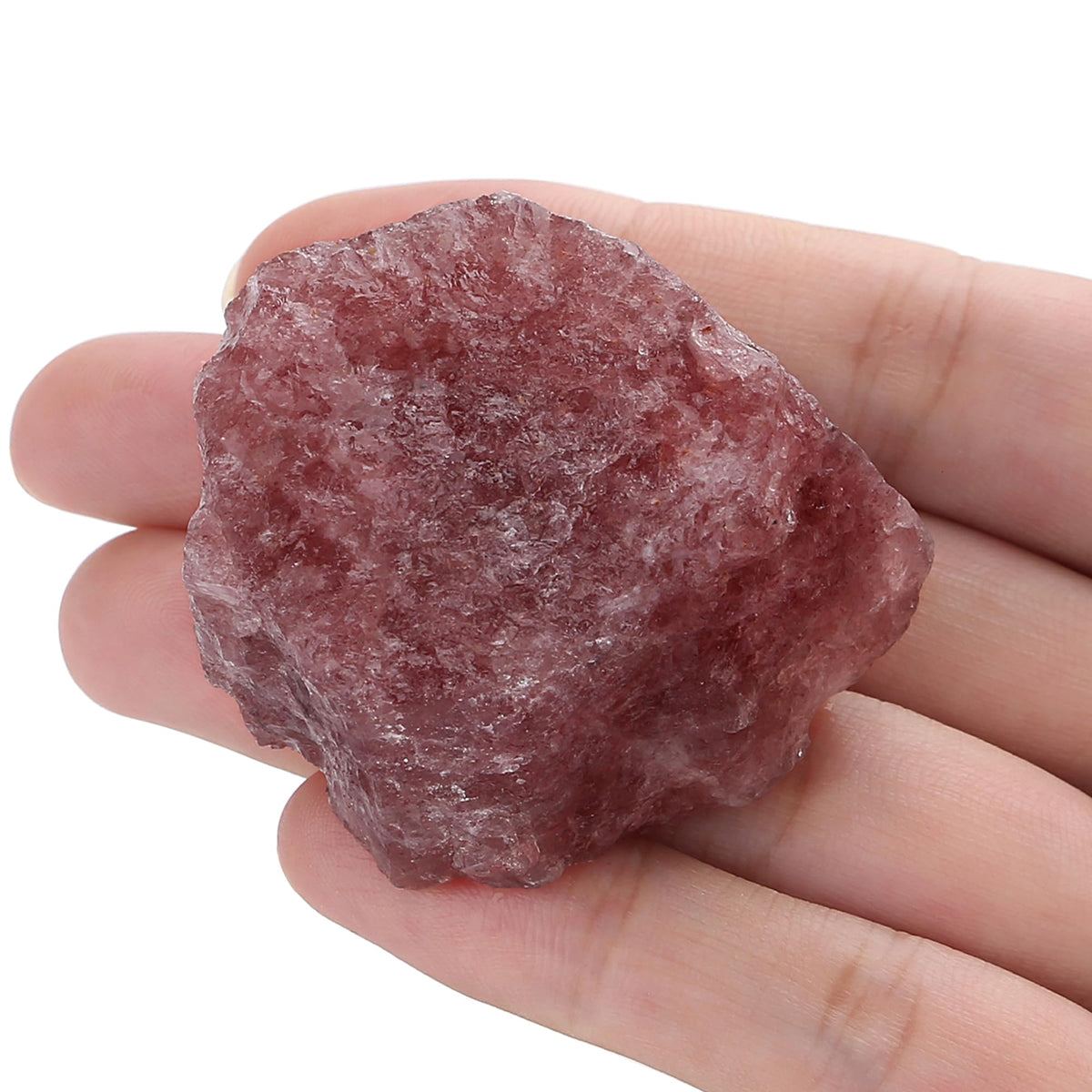 XIANNVXI Strawberry Quartz large raw crystal for display and calm energy.