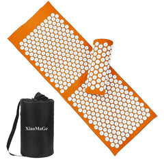 XiaoMaGe orange acupressure mat laid out for relaxation