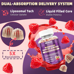 XIHOLIY gummies ingredients graphic close-up spotlights black cohosh and ashwagandha benefits.