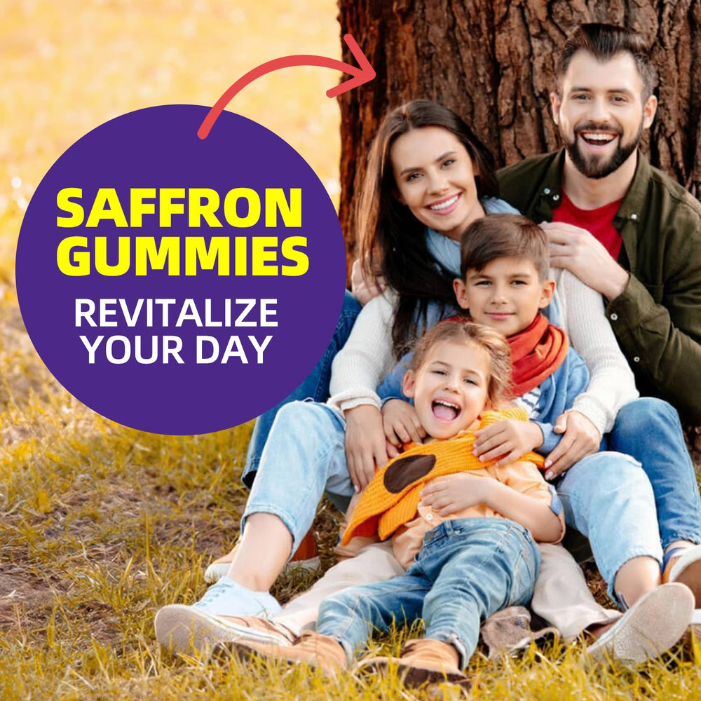 XIHOLIY saffron gummies 60 servings pack shows two-month supply practicality.