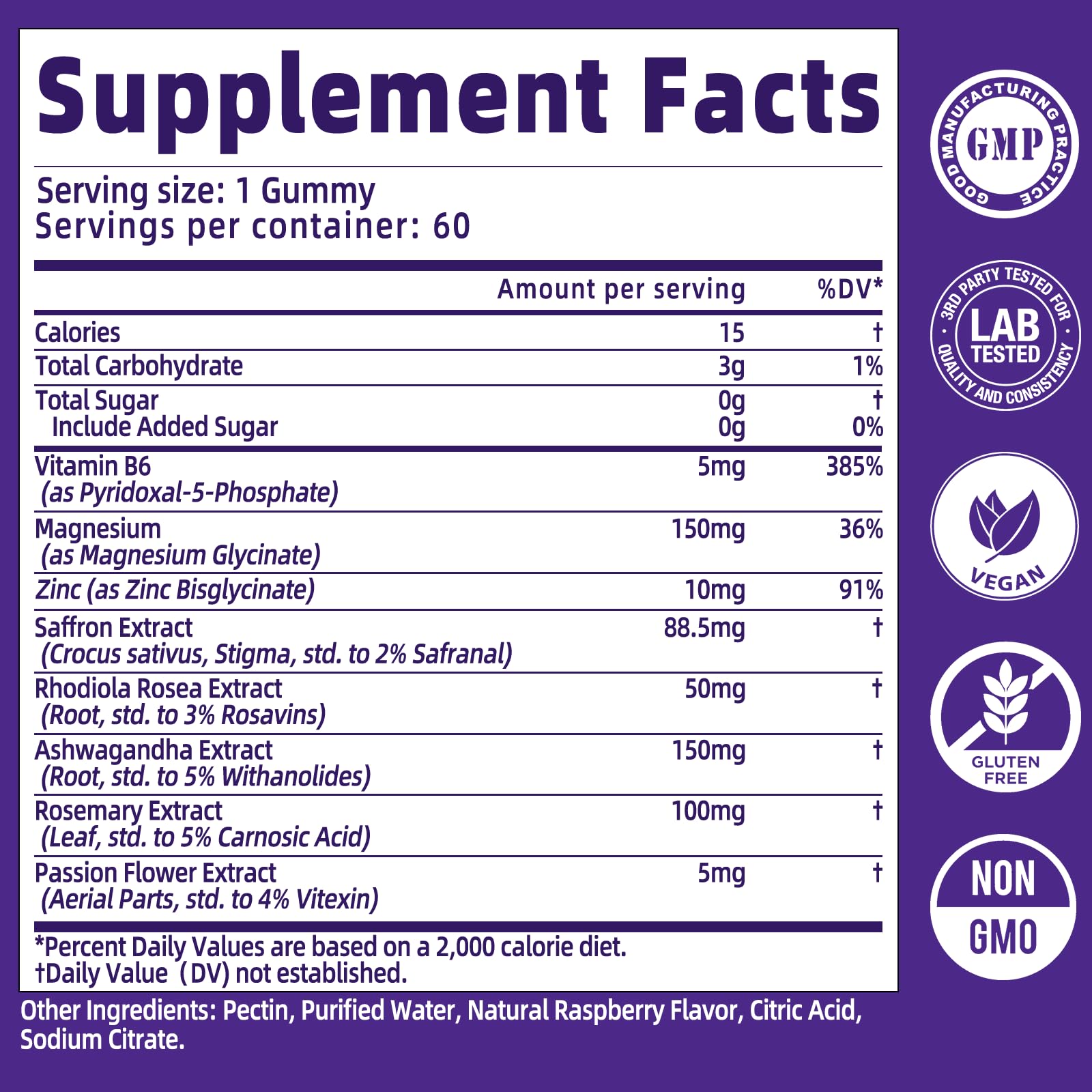 XIHOLIY saffron gummies kids and adults dose illustration shows simple one-gummy-per-day regimen.