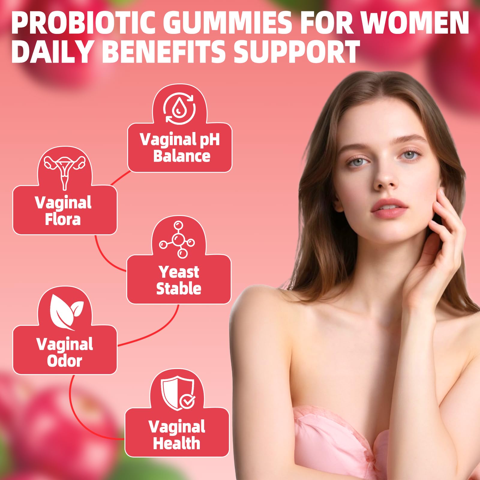XIHOLIY Gummies packaging highlights on-the-go care for vaginal balance.
