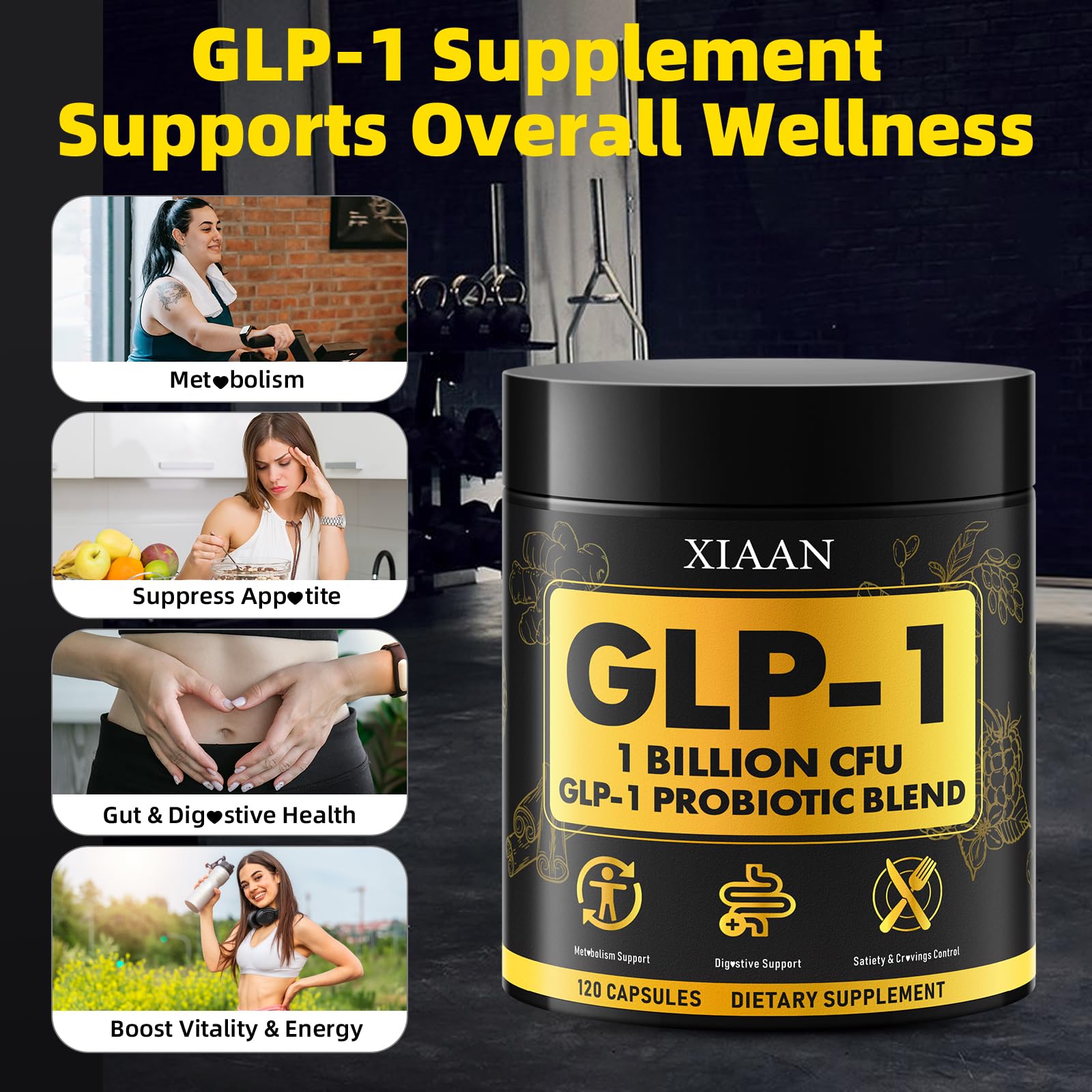 XIAAN GLP-1 bottle being poured to show 30-day supply