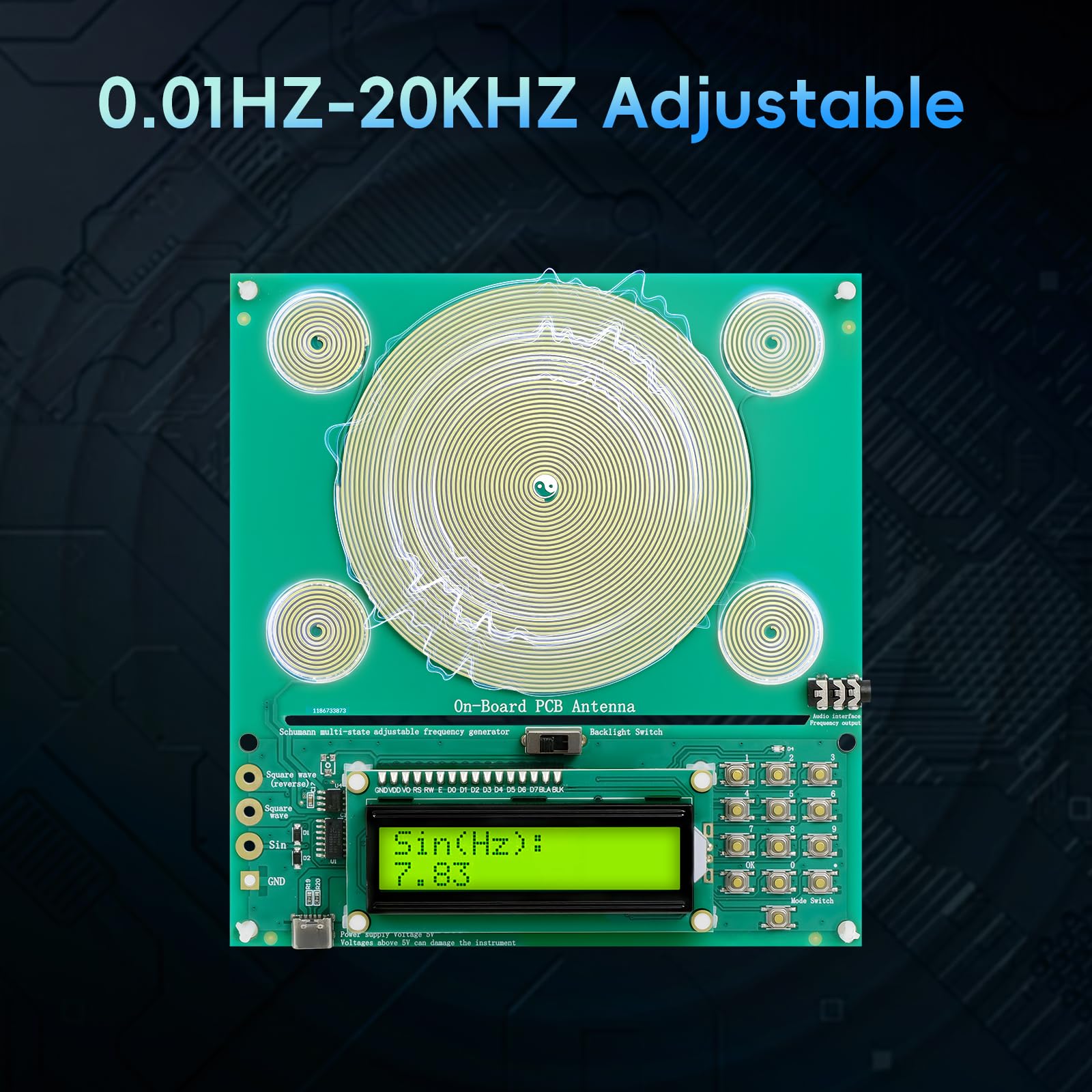 XIKDS frequency generator controls dial for easy tuning.