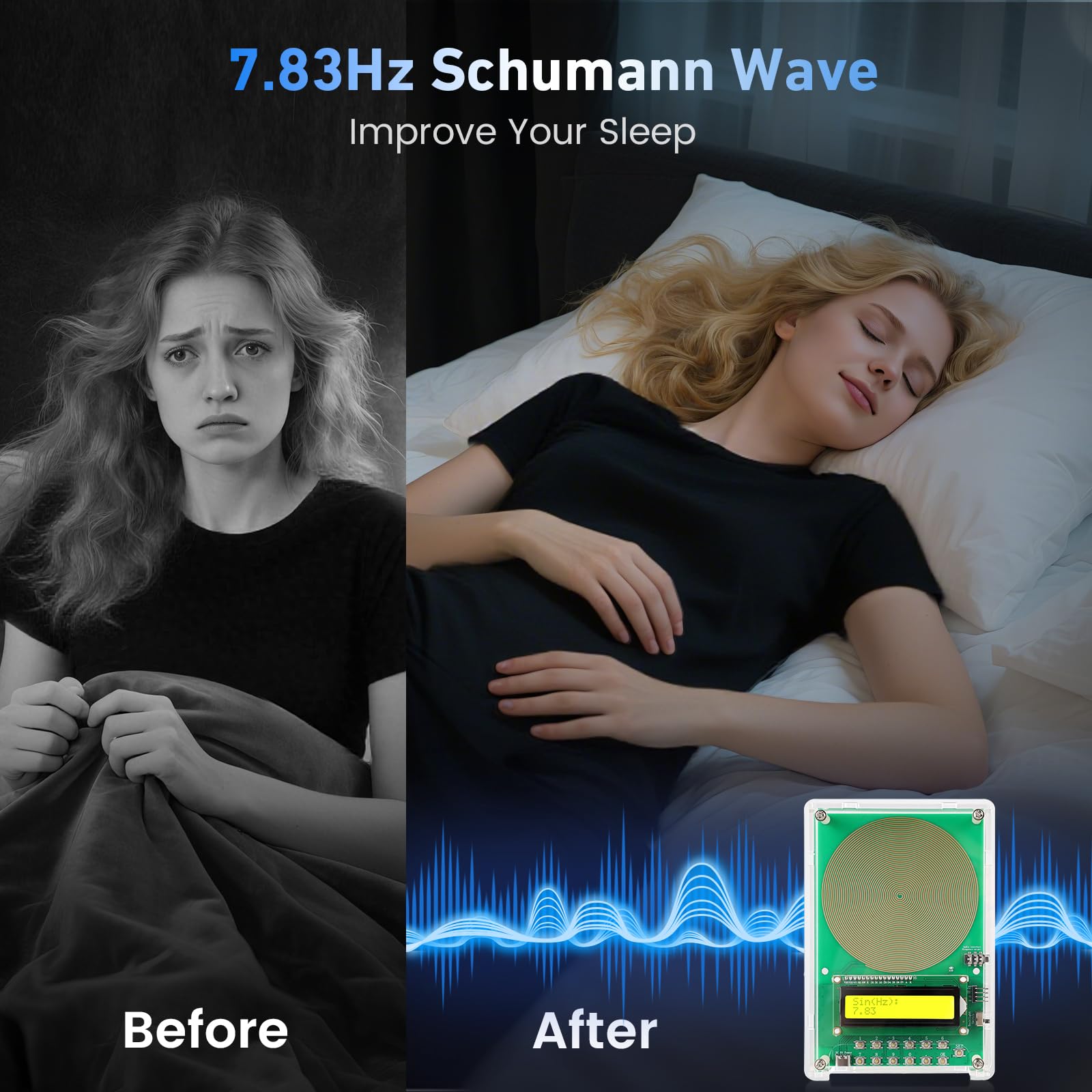 XIKDS Schumann resonance 7.83Hz display illustrating calmer evenings.
