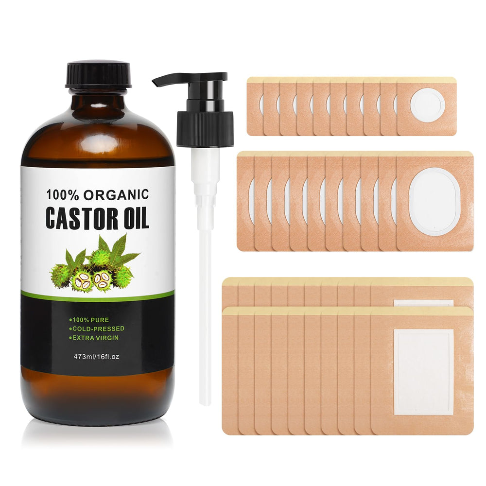XIKERAY castor oil bottle in amber glass preserves purity for at-home use