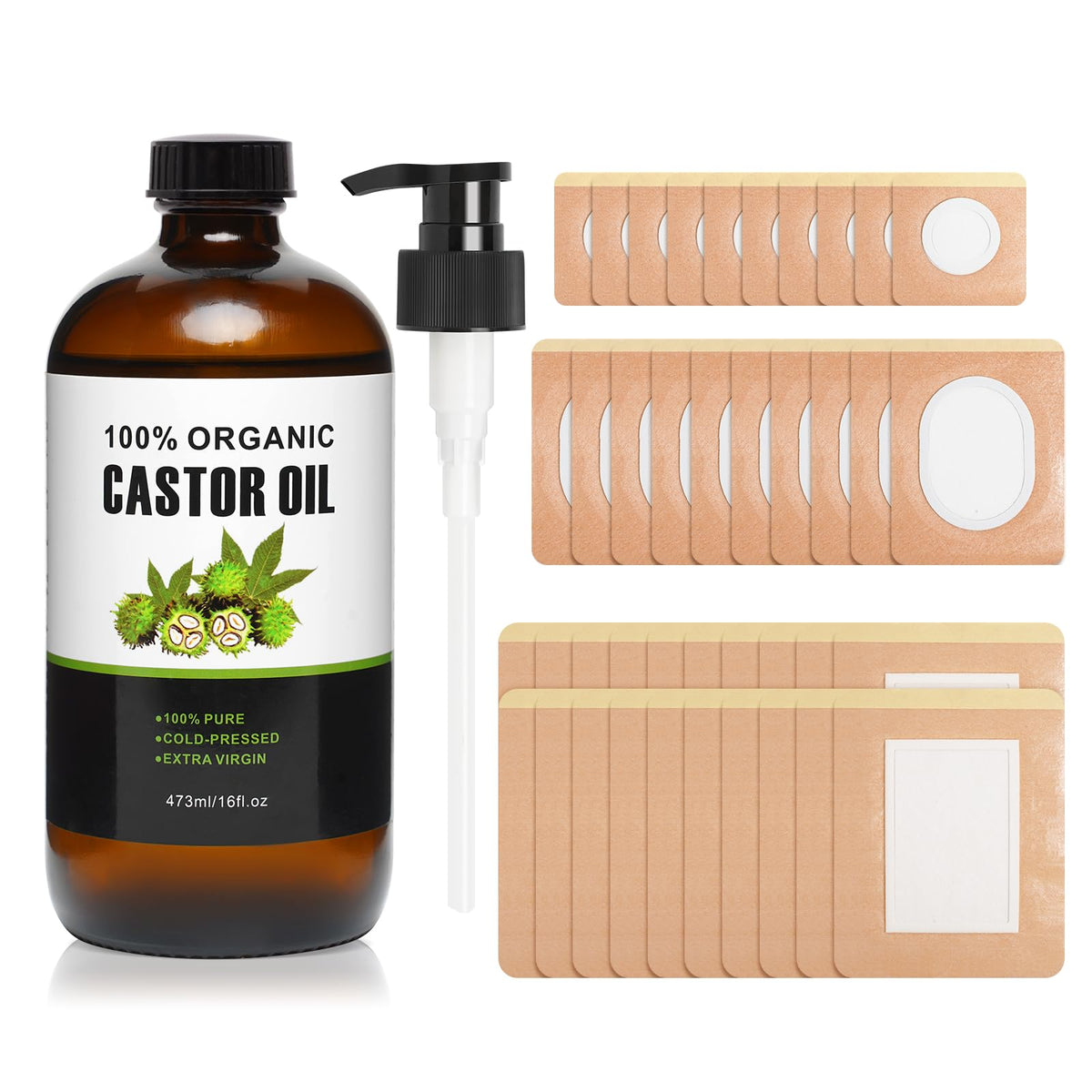XIKERAY castor oil bottle in amber glass preserves purity for at-home use