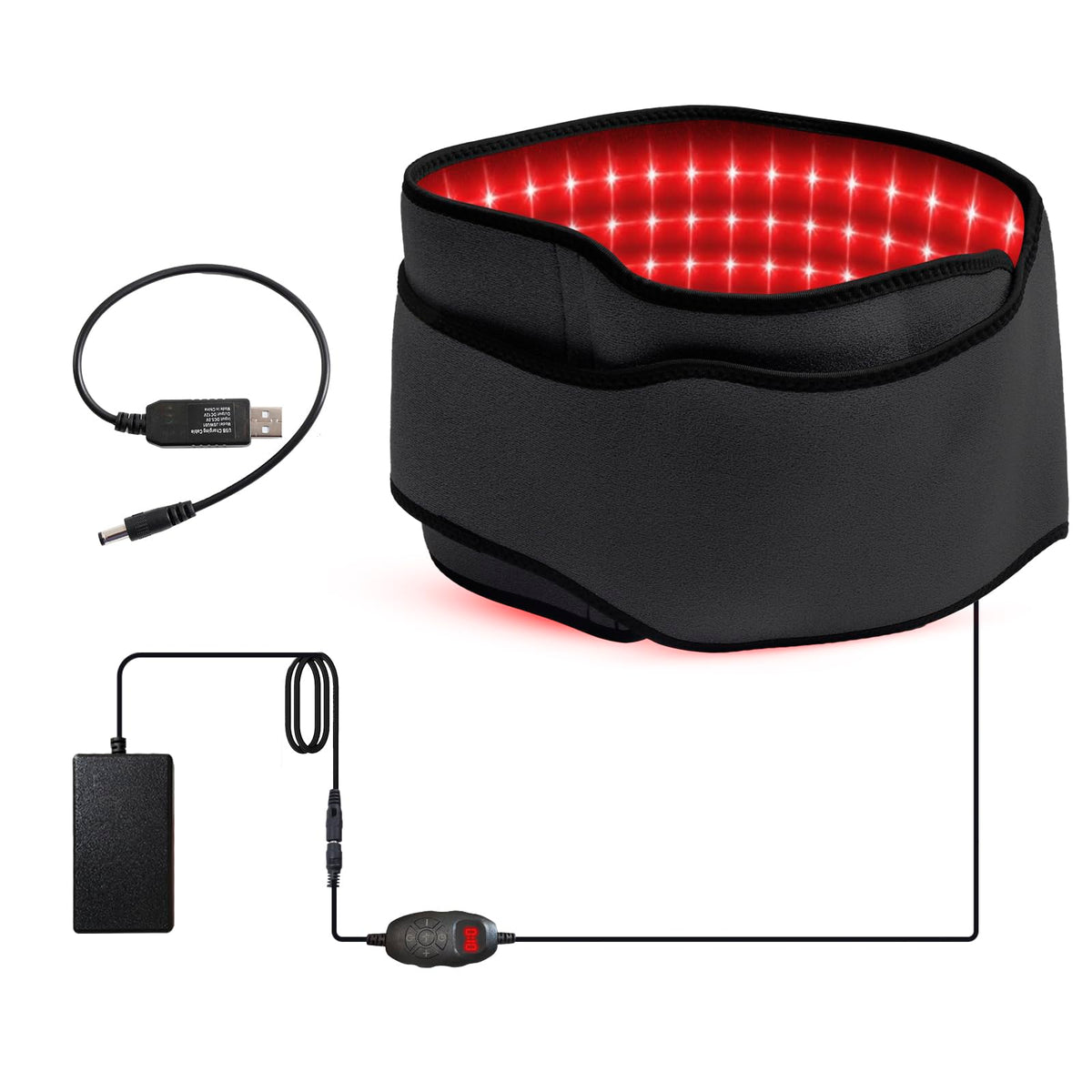 xingruyu red light therapy belt wrapped on the back for targeted warmth and relaxation