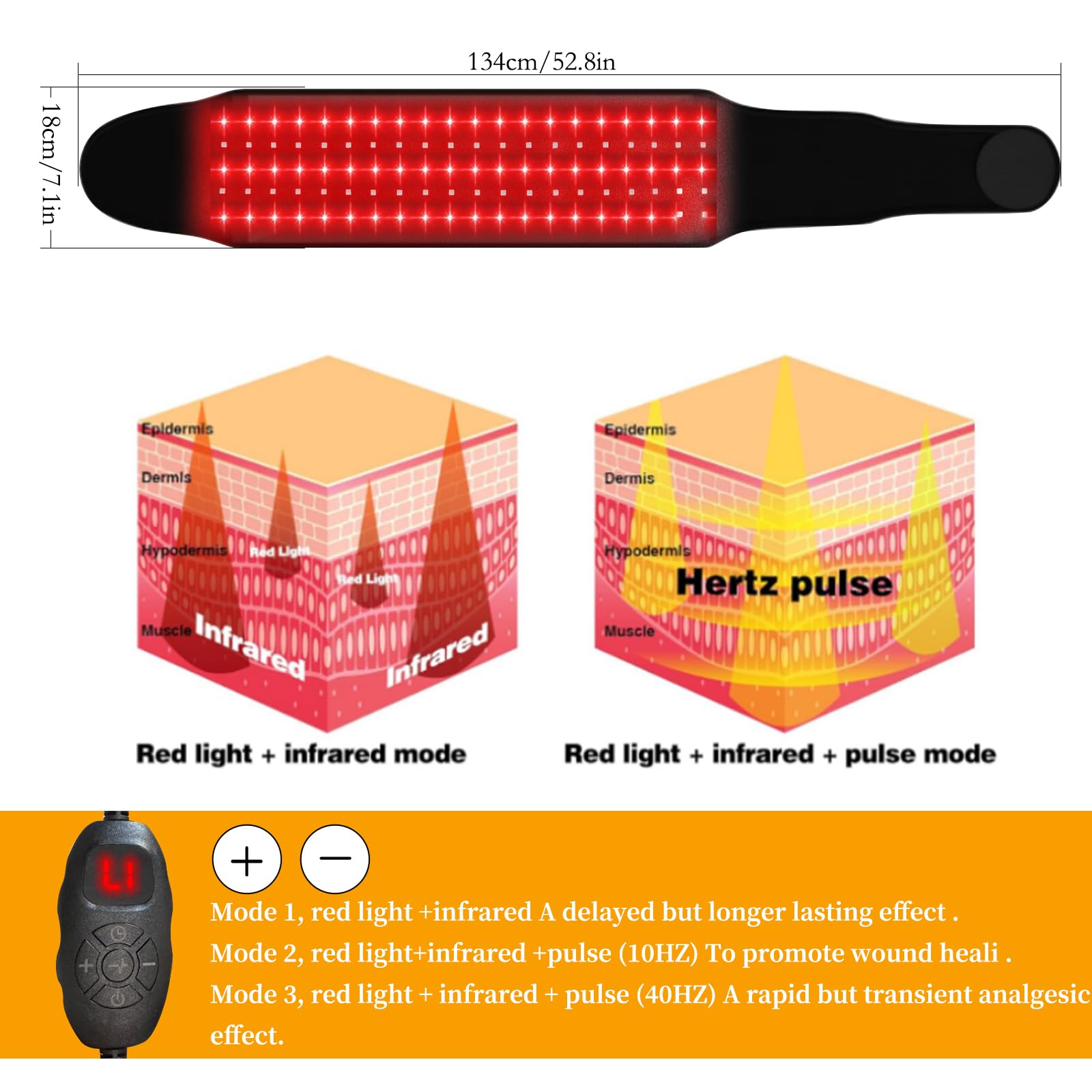 xingruyu red light therapy belt hands-free design enables easy at-home relaxation