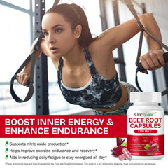 XINSZLIN Beet Root Capsules 1300mg closeup of capsules for daily endurance.