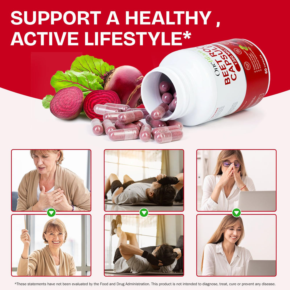 XINSZLIN Beet Root Capsules 1300mg travel-friendly bottle for on-the-go energy.