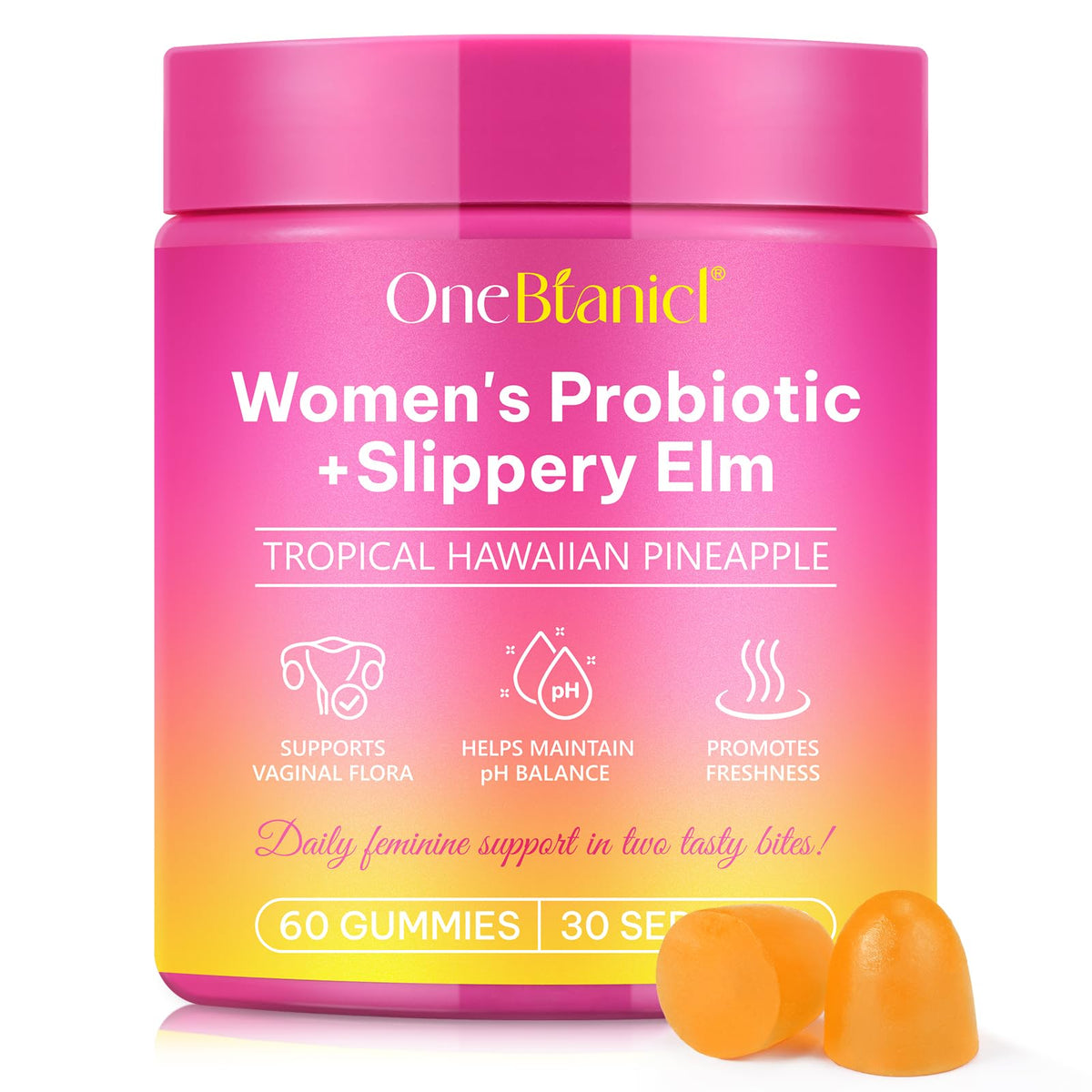 XINSZLIN bottle label for women's probiotic with slippery elm, daily wellness support