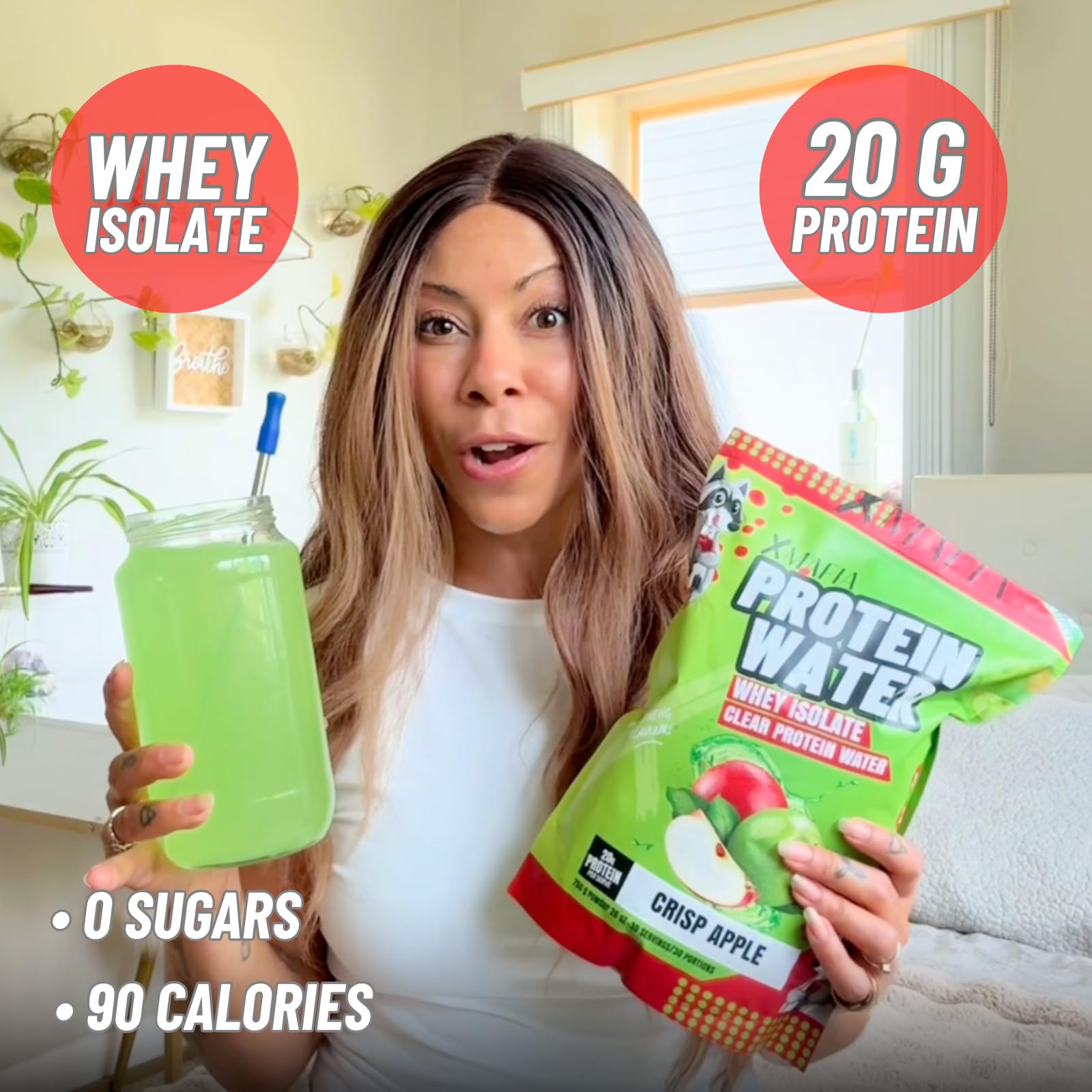XMafia Protein Water 20g per serving label emphasizes protein boost