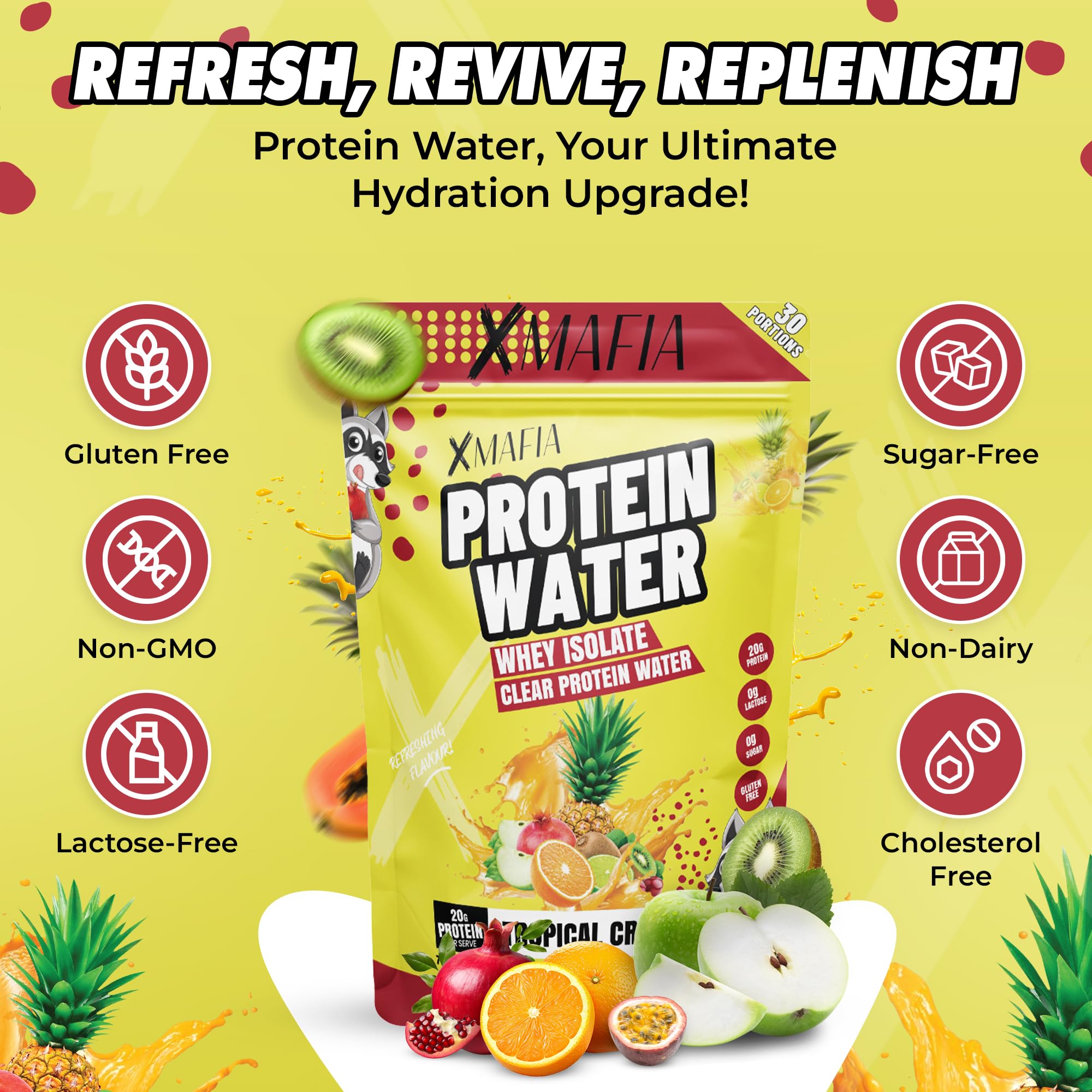 On-the-go XMafia Protein Water glass with straw for easy hydration