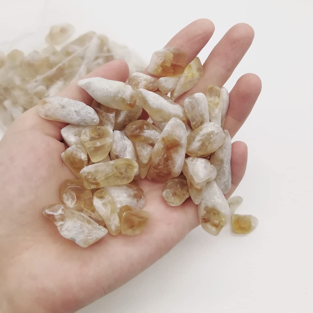 XMHOME Crushed citrine chips for candle making and resin projects.