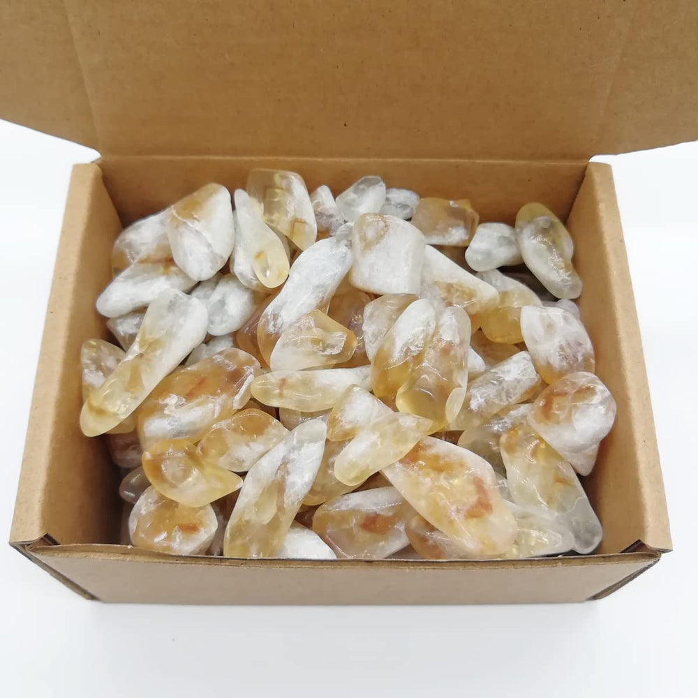 XMHOME Citrine chips for tumbling, jewelry, and DIY crafts.