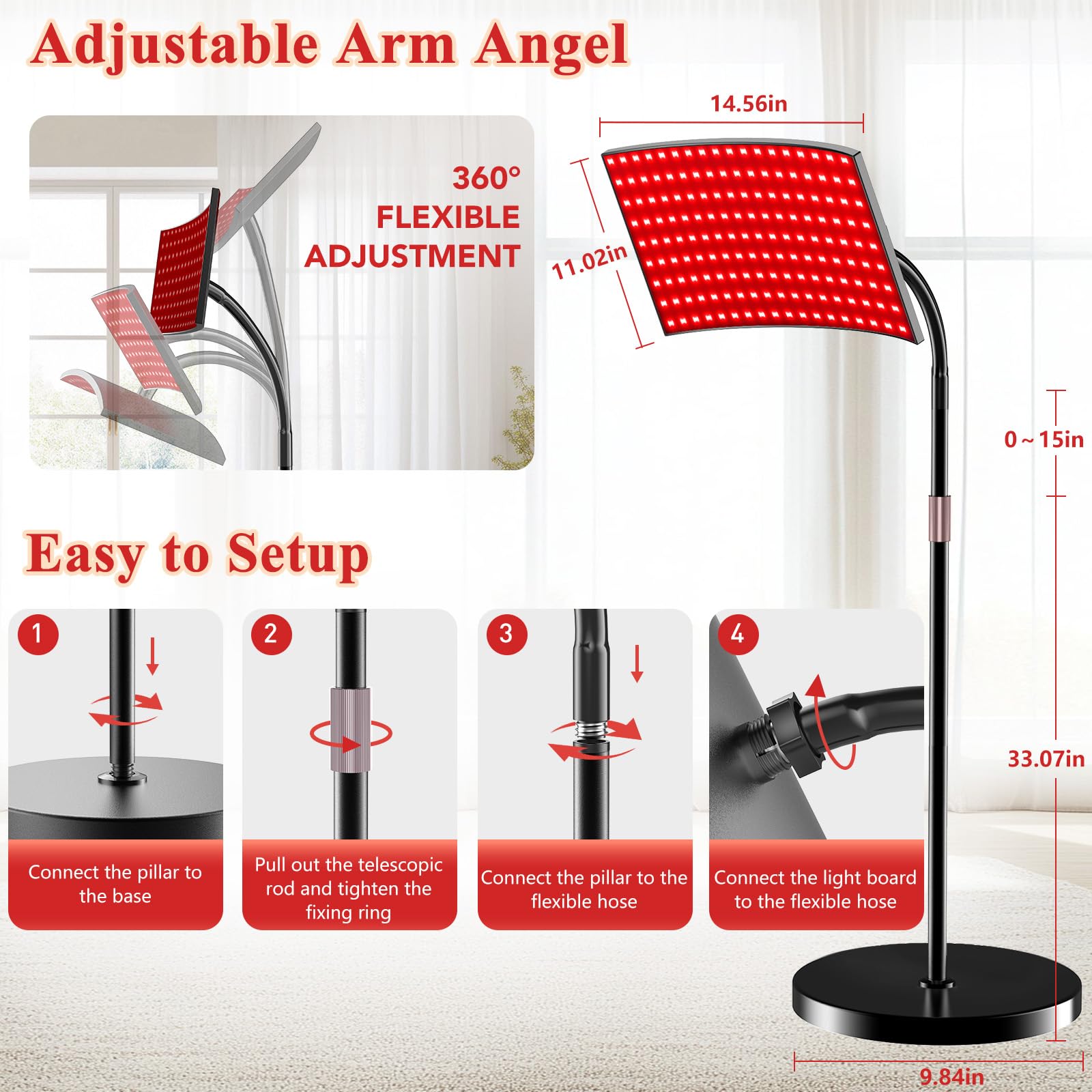 XMZXMZ gooseneck adjustment enables precise targeting.