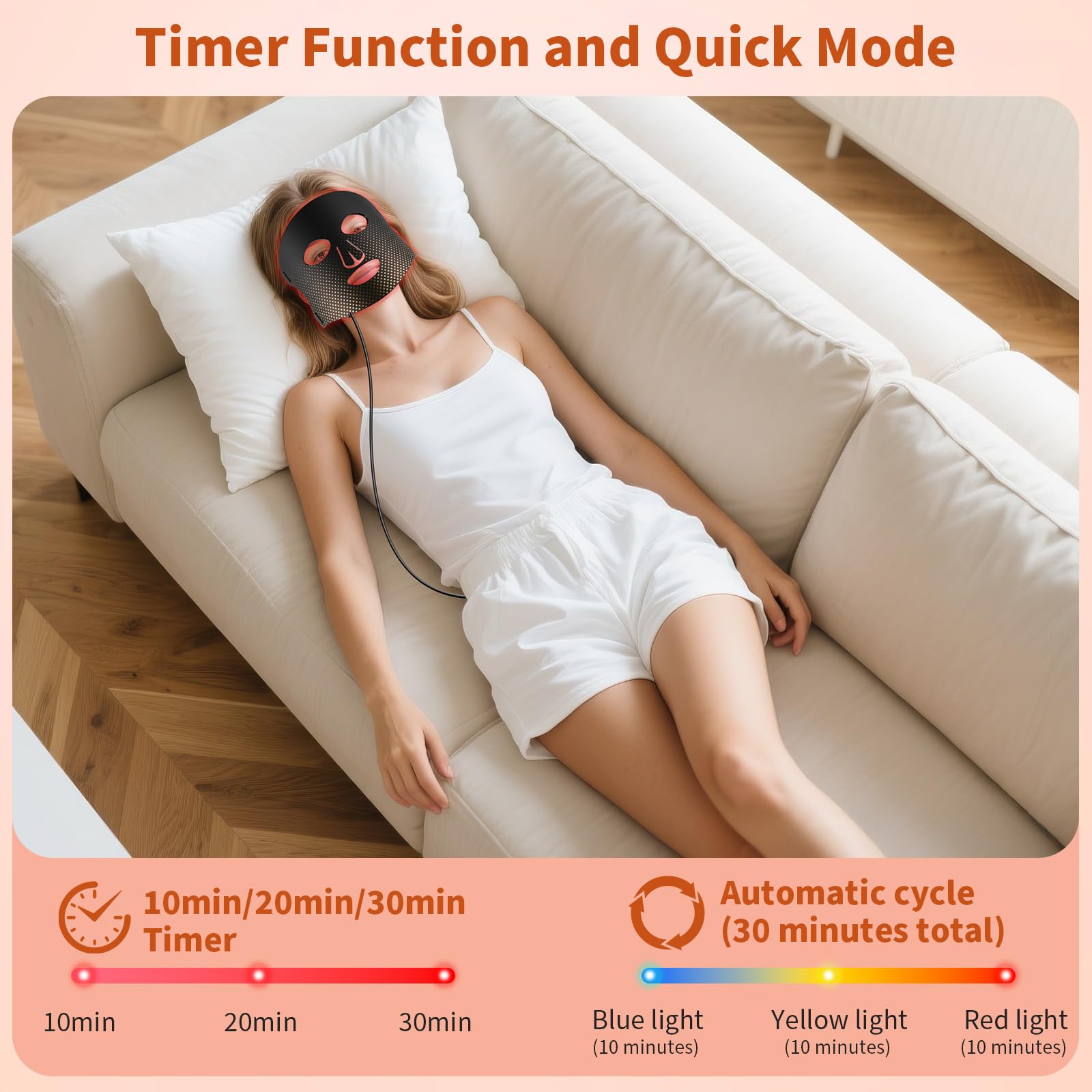 XMZXMZ adjustable strap ensures even light distribution across the face.