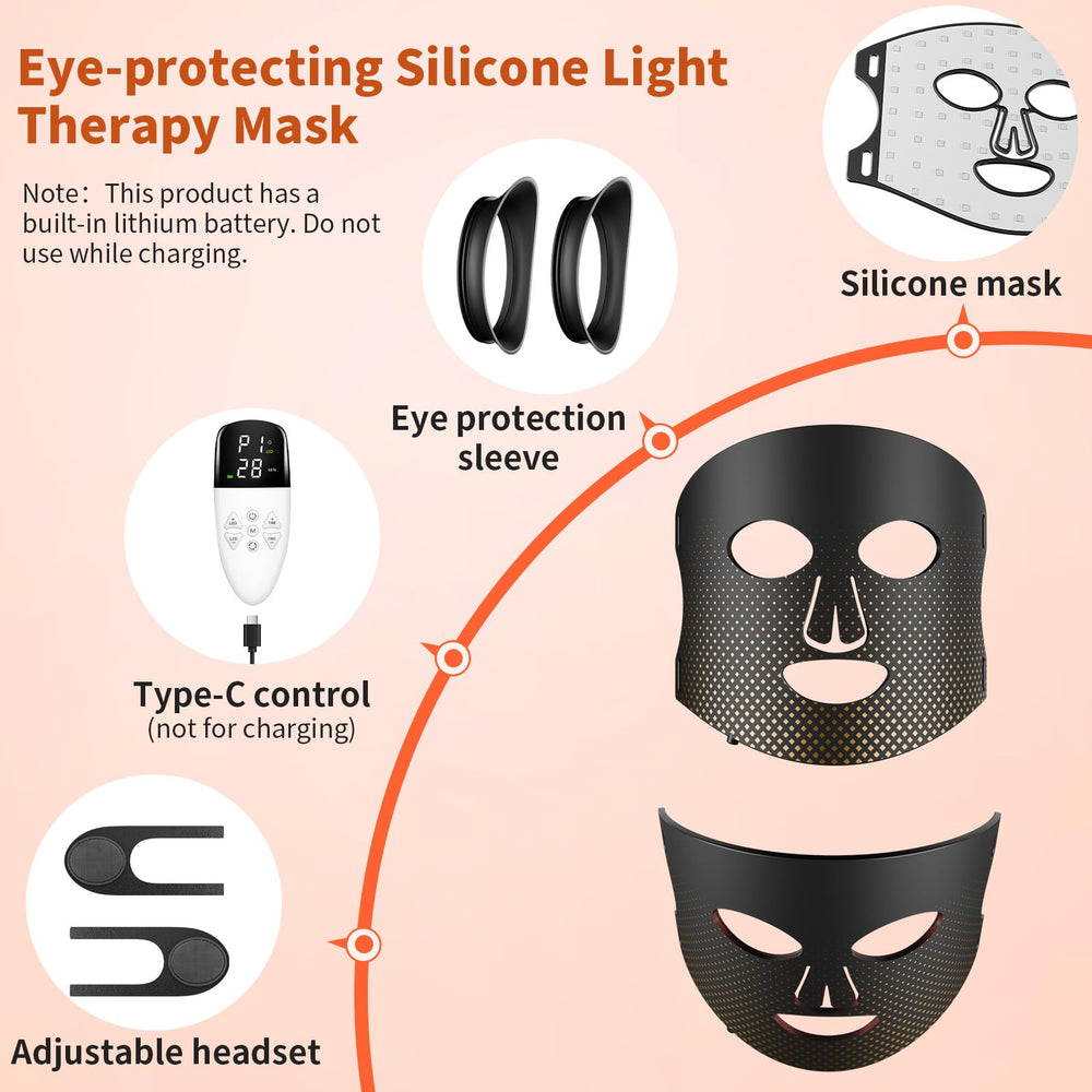 XMZXMZ red light mask includes 500nm blue light for clear, balanced skin.
