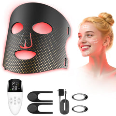 XMZXMZ red light mask provides even facial coverage for a balanced glow.