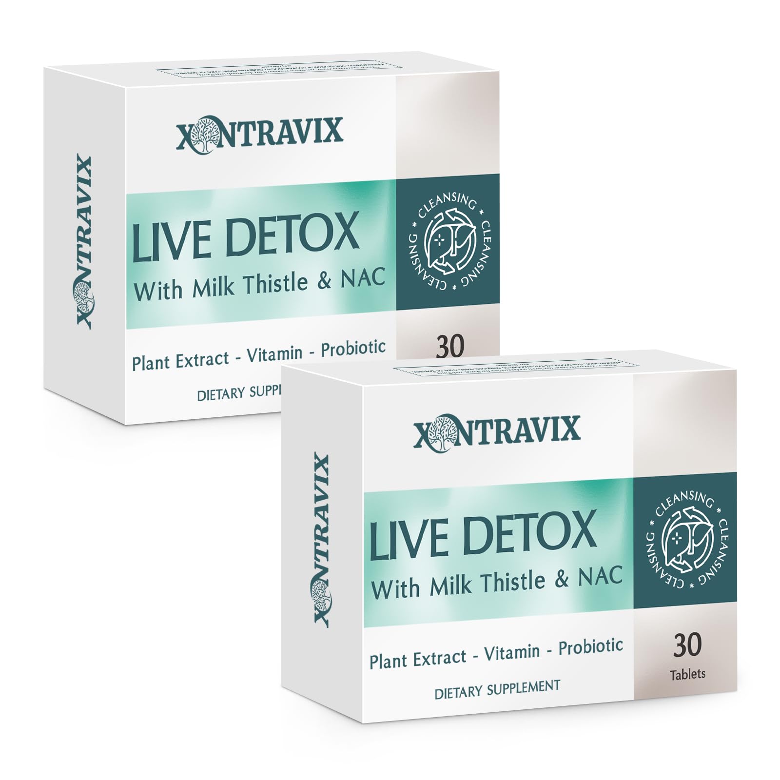 Xontravix liver detox milk thistle tablets support daily liver wellness