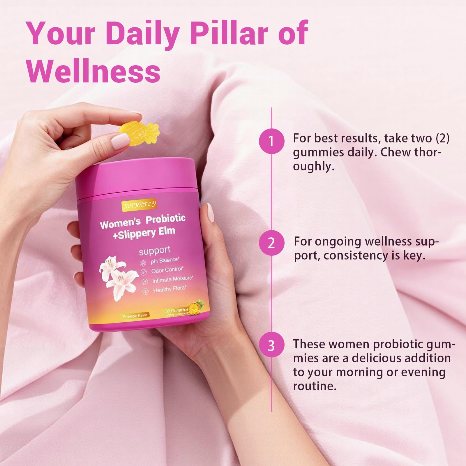 XOTMPFLY pineapple flavor gummies pack emphasizes tasty wellness