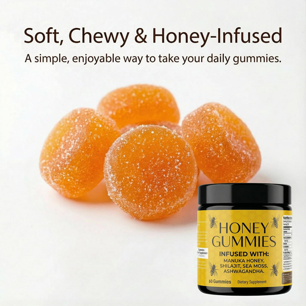 XPDGVS Honey Gummies pouring close-up for easy serving.