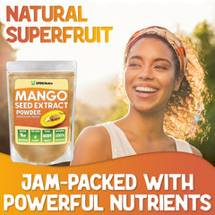 XPRS Nutra Mango Seed Extract Powder spoon close-up for measuring