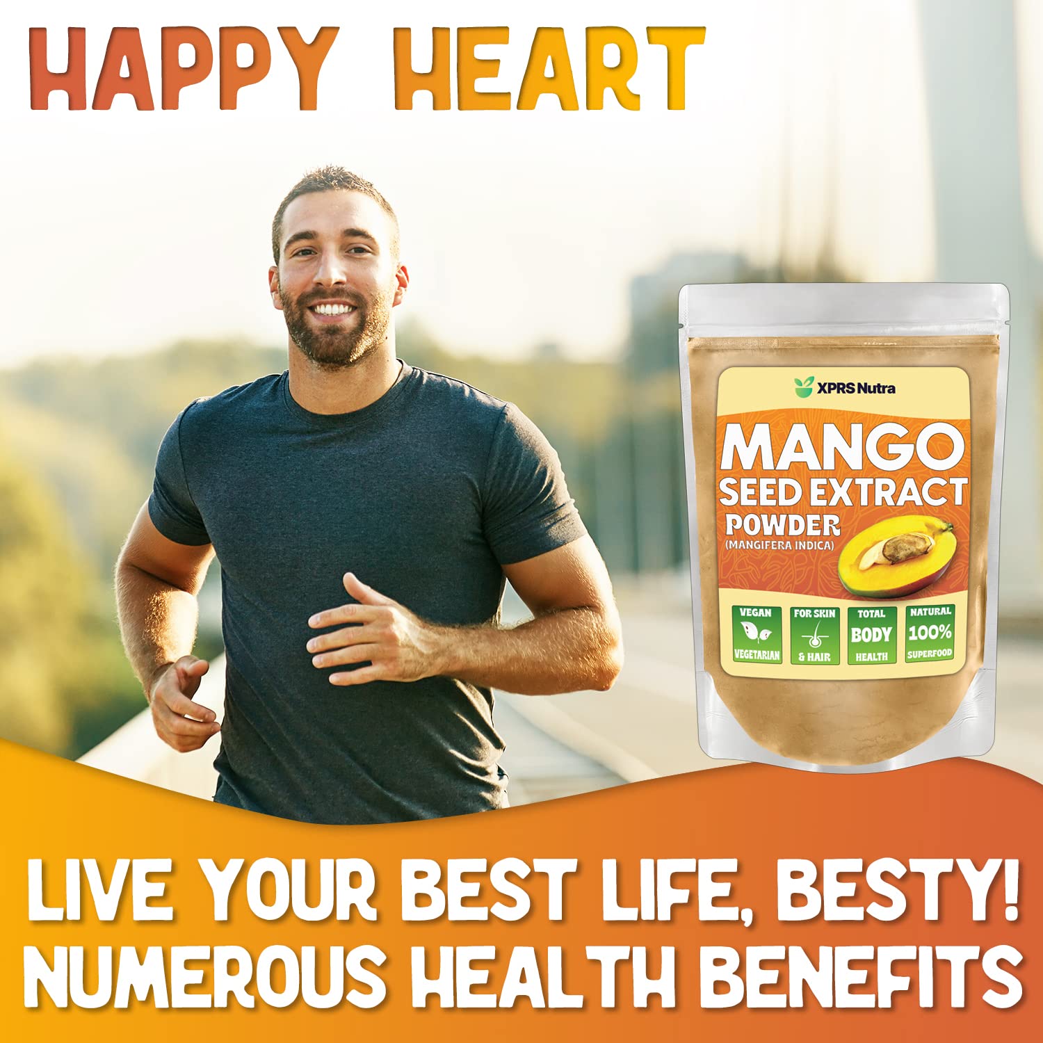 XPRS Nutra Mango Seed Powder sprinkled over cereal for breakfast