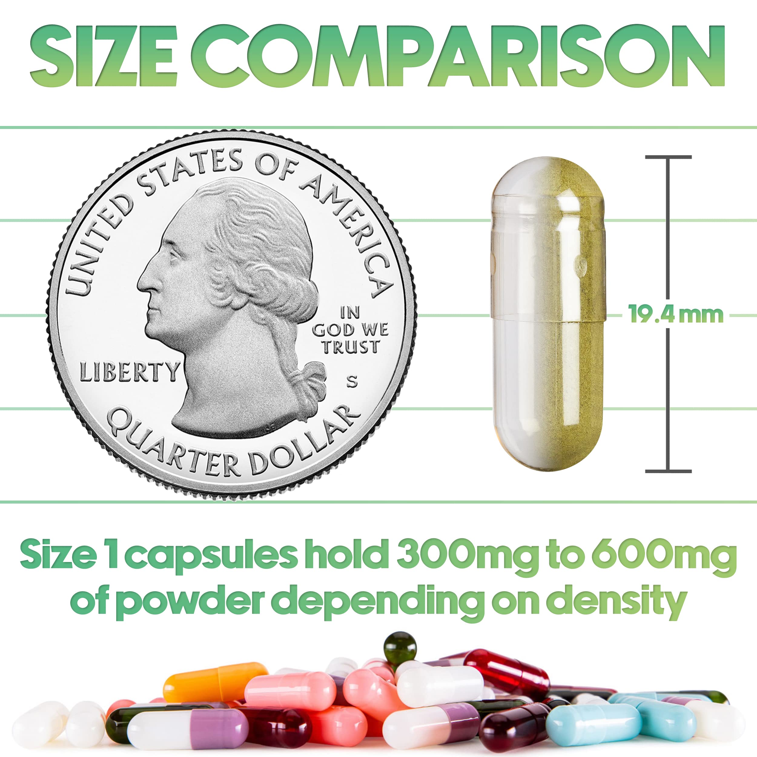 XPRS Nutra Size 1 empty capsules with transparent shell for easy viewing.