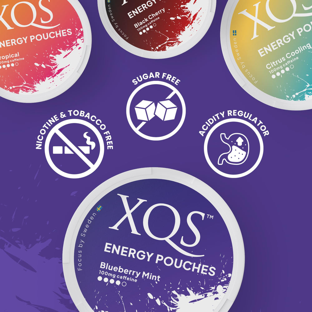 XQS foil-lidded tin shows portable energy for travel.