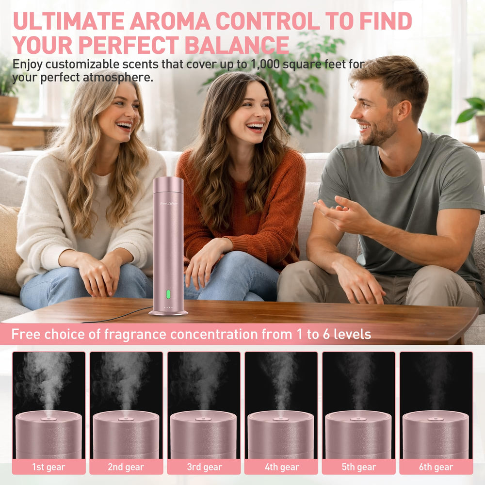 XspideM diffuser covers up to 1000 sq ft with consistent room aroma.
