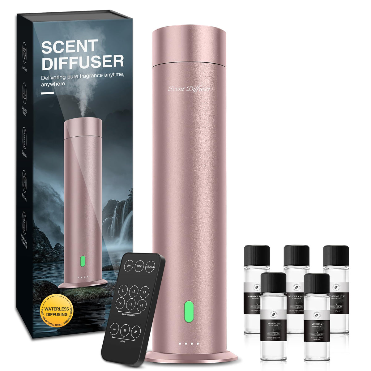 XspideM waterless diffuser tower design enhances spaces with refined fragrance.