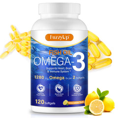 Xsvseie Omega-3 Fish Oil bottle with lemon flavor for easy absorption and pleasant taste.