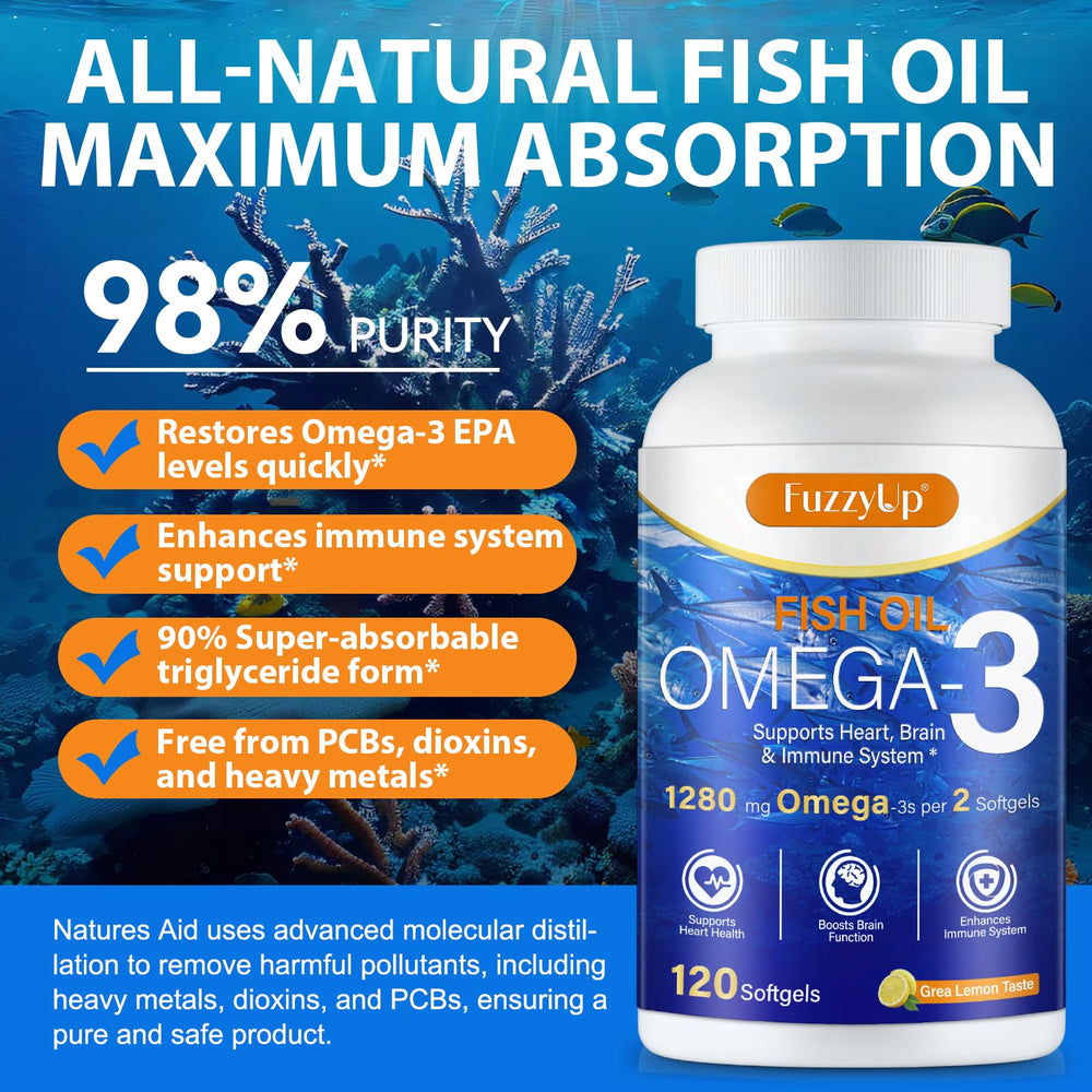 Purified deep-sea fish oil supports daily wellness with high EPA and DHA.