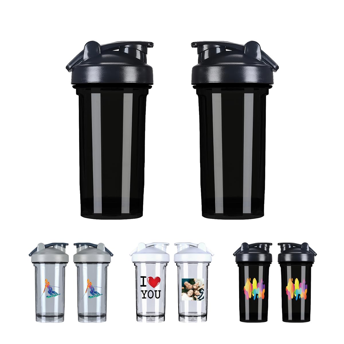Xswzaqolk custom shaker bottle 18oz with handle for easy grip during workouts