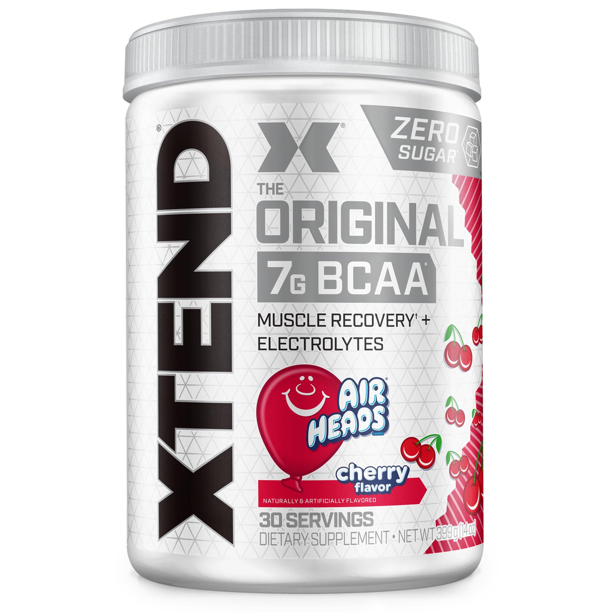 Xtend Original BCaa powder bottle emphasizing a sugar-free intra-workout option for hydration