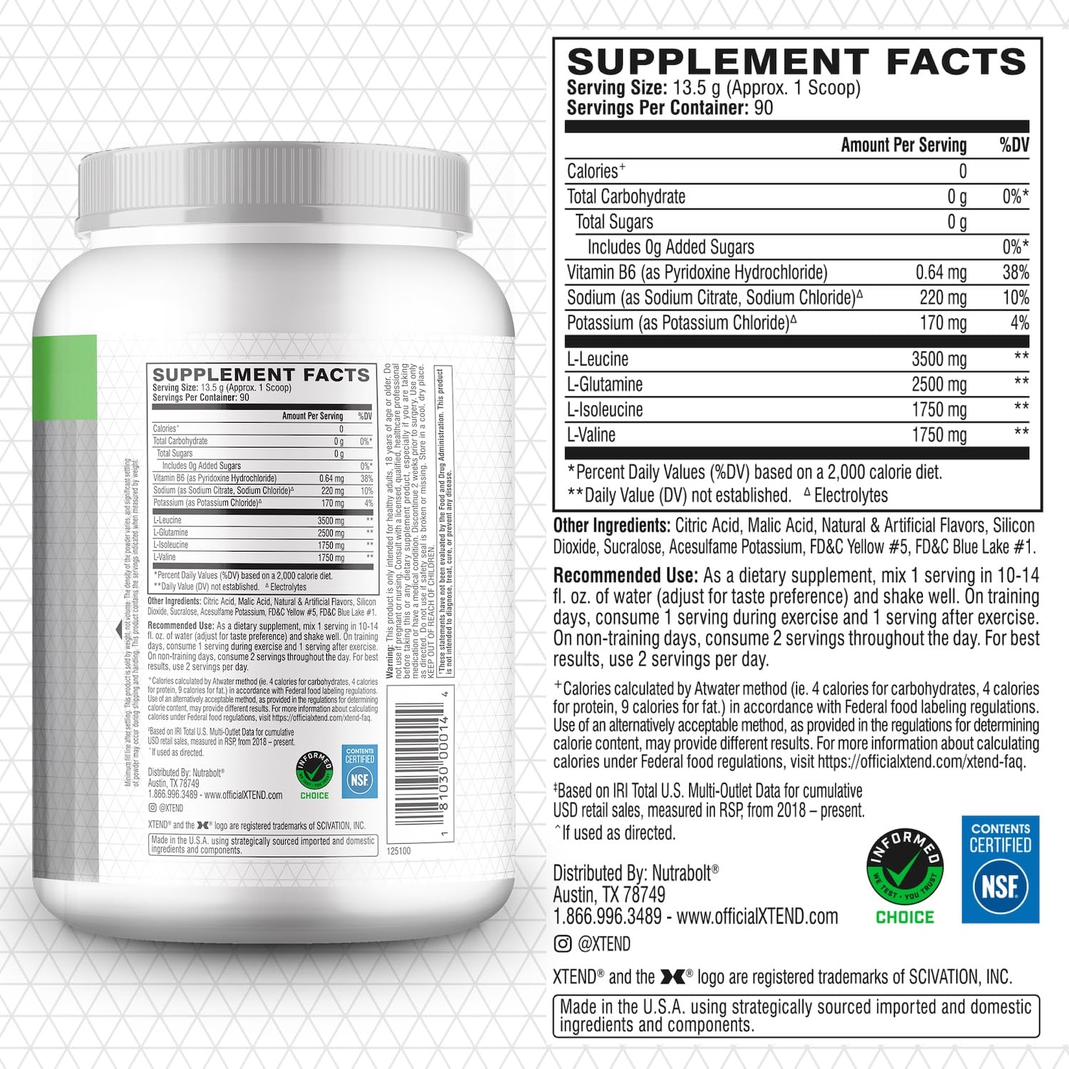 Xtend original BCAA powder in shaker mix for faster recovery