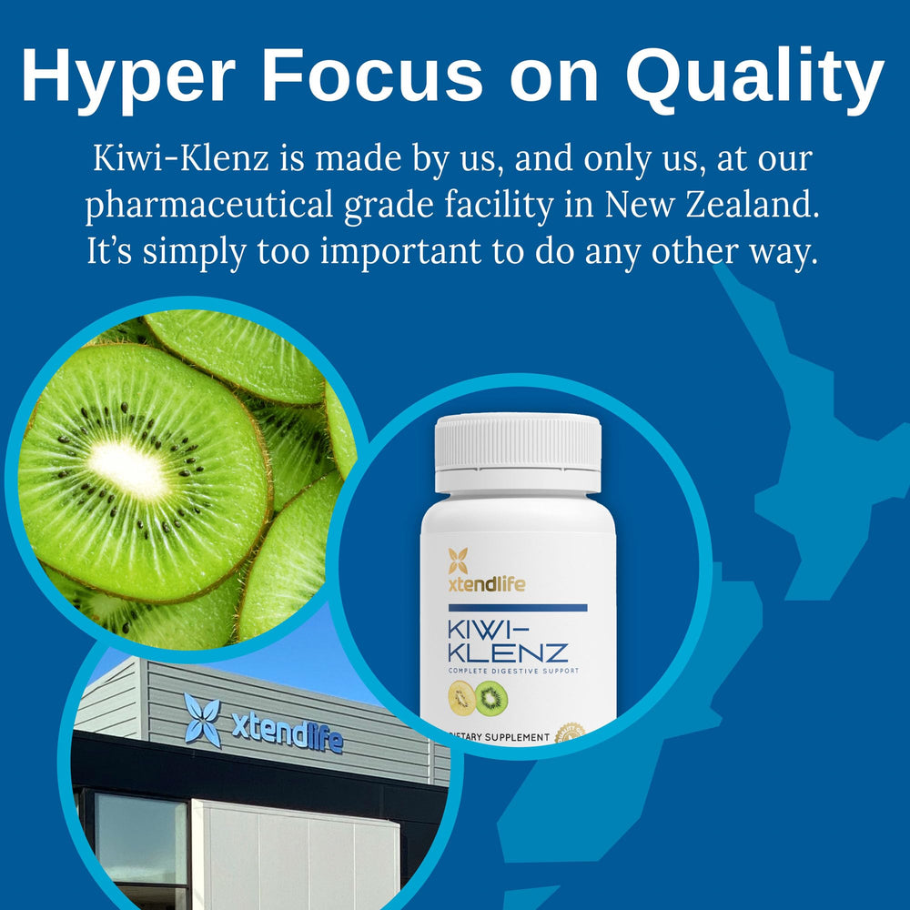 Xtendlife Kiwi-Klenz Gold kiwifruit powder supports immune and gut health.