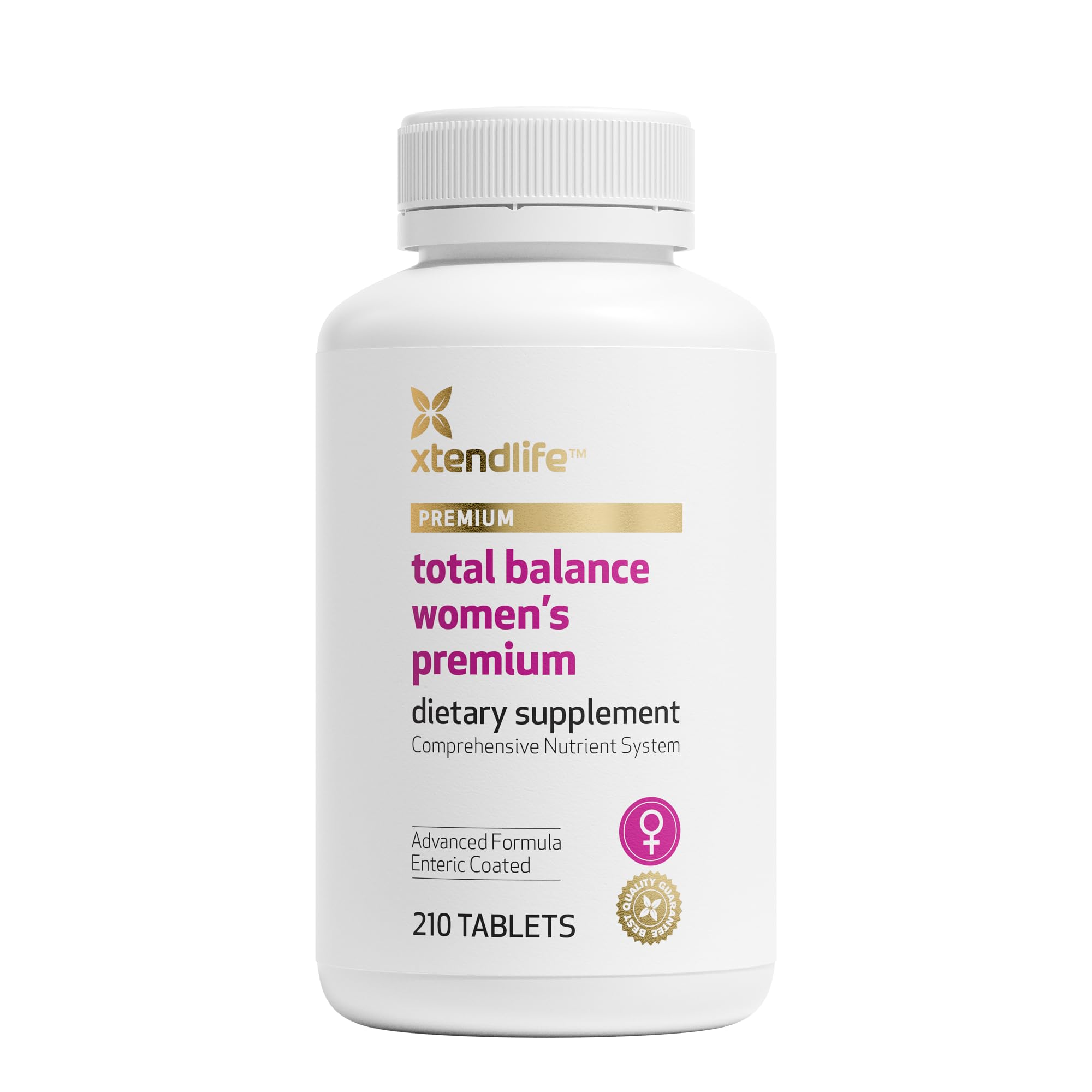 Xtendlife Total Balance Women's bottle closeup showing daily energy support.