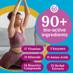 Xtendlife Total Balance Women's label detail highlights 90+ bio-active ingredients.