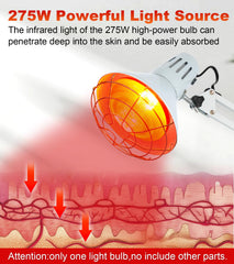 XTKHRZ red light therapy bulb with glass for soothing warmth.