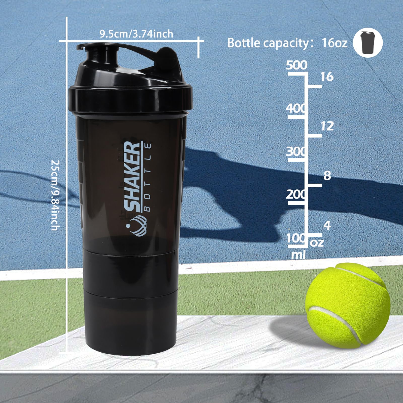 XTKS Shaker Bottle mixing ball enabling smooth blends