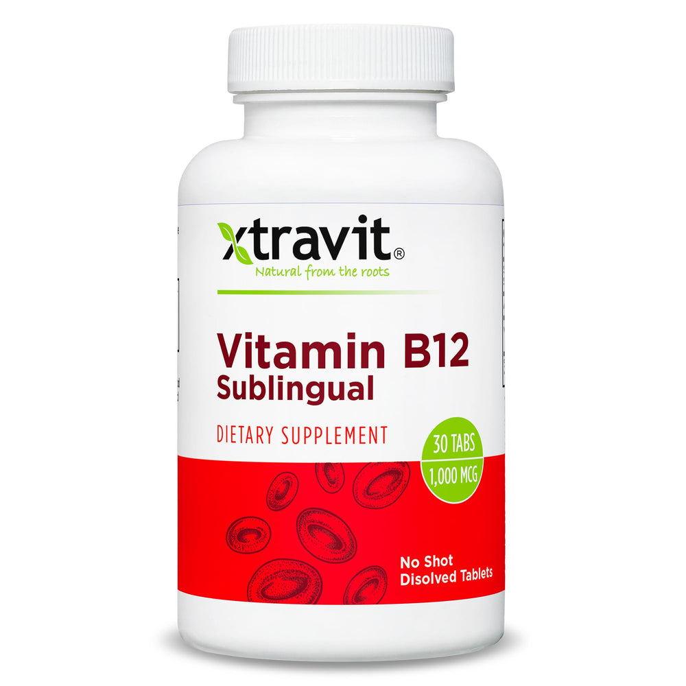 Xtravit B12 sublingual tablet dissolving for quick energy support.
